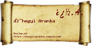 Óhegyi Aranka névjegykártya